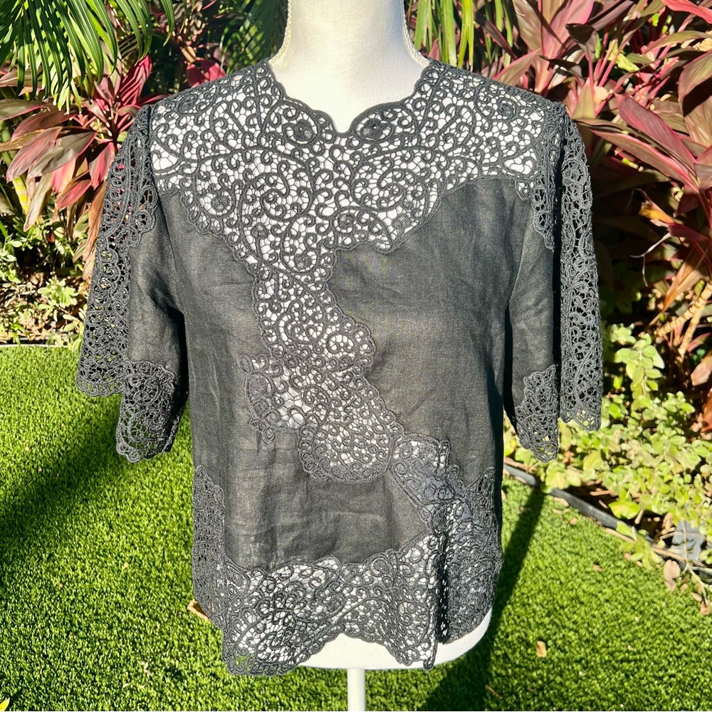 Ulla Johnson Black Lace Blouse